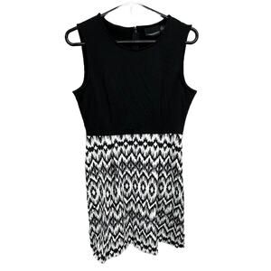 Cynthia Rowley Womens Size M Fit Flare Boho Dress Sleeveless Stretch Black‎